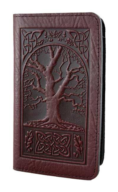 Celtic Oak Leather Checkbook Cover
