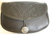 Celtic Hounds Leather Belt Pouch (Wide)