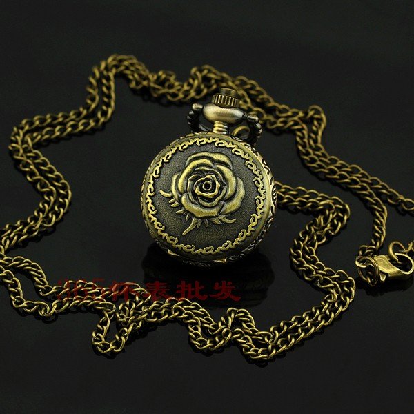 Rose Pocket Watch Necklace