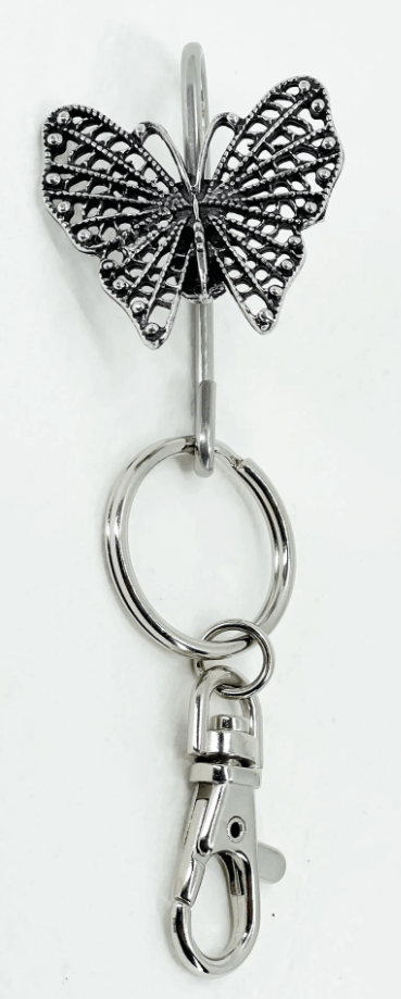 Butterfly Key Ring Purse Hook Keychains Accessories Pewter Gifts FairyGlen