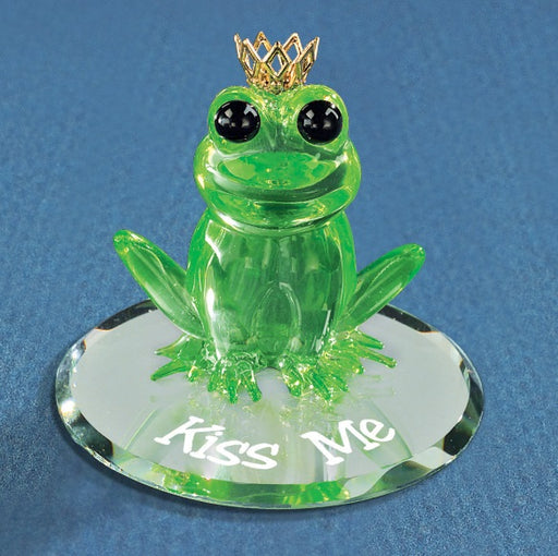 green frog on glass figurine