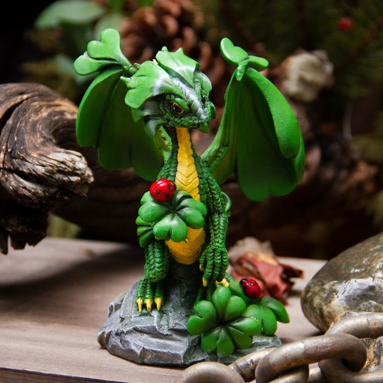 Lucky Clover Dragon Figurine: Stanley Morrison Gifts