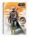 Star Wars The Mandalorian spiral bound notebook featuring Mando and Grogu (Baby Yoda) walking forward against and orange cloudy sky
