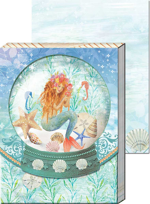 Mermaid Globe Diecut Window Pocket Notepad
