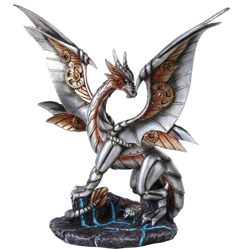 Metallic Steampunk Dragon Figurine
