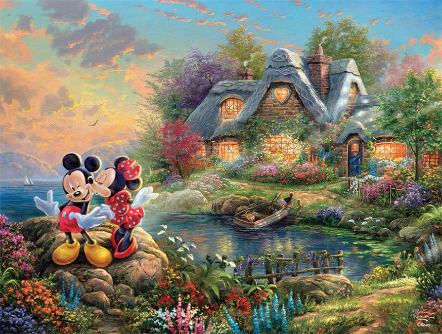 Disney Thomas Kinkade Puzzle: Mickey outlets & Minnie Valentine’s Day