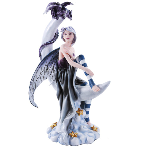 Moon Dragon Fairy 白い ドラゴン 妖精 フィギュア Moon Fairy with Dragon Figurine: Faery Gifts & Collectibles