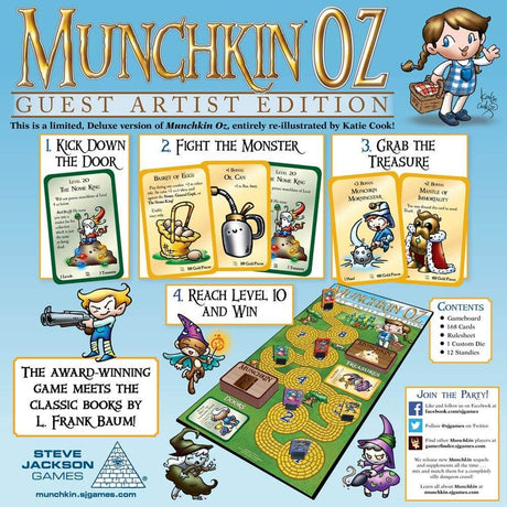 Back of the Munchkin Oz box showing card and board examples