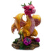 A dragon mimicking red onion stands amidst purple flowers