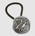 Athena's Owl Ponytail holder with pewter medallion