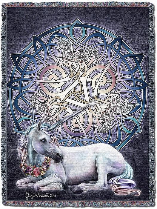 Celtic Unicorn Tapestry Blanket