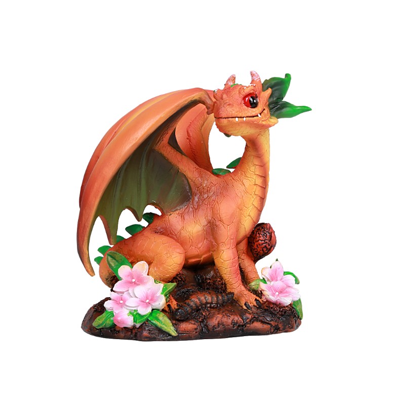 Peach Dragon Figurine