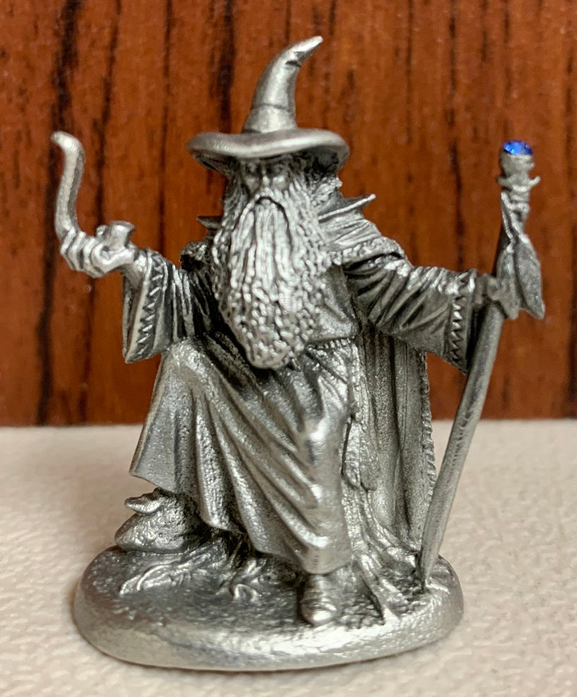 Wizard With Pipe & Staff: Rawcliffe Pewter Wizards | FairyGlen