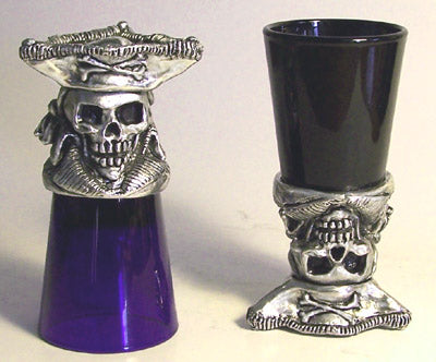 pirate with pirate hat pewter base shot glass