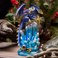 Purple Dragon on Crystals Figurine with LED: Dragon Gifts ...