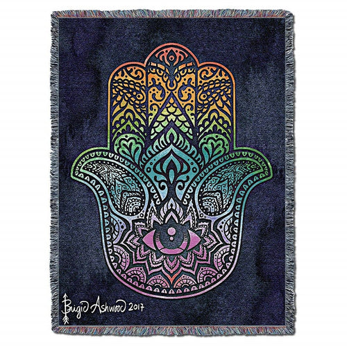 Rainbow Hamsa Hand Blanket