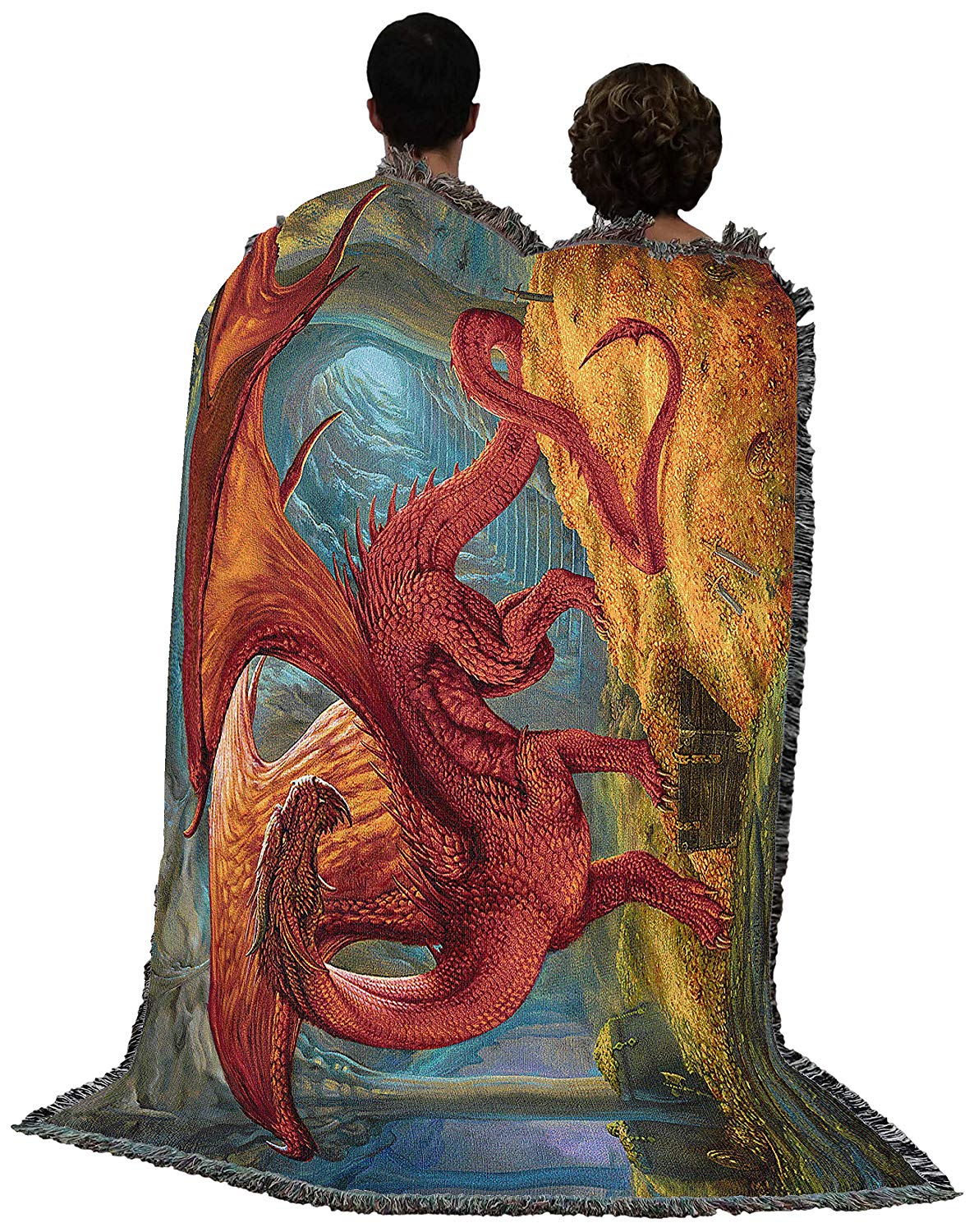 Awesome Double Dragon Design hot in Red Hooded Blanket