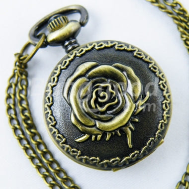 Rose Pocket Watch Necklace