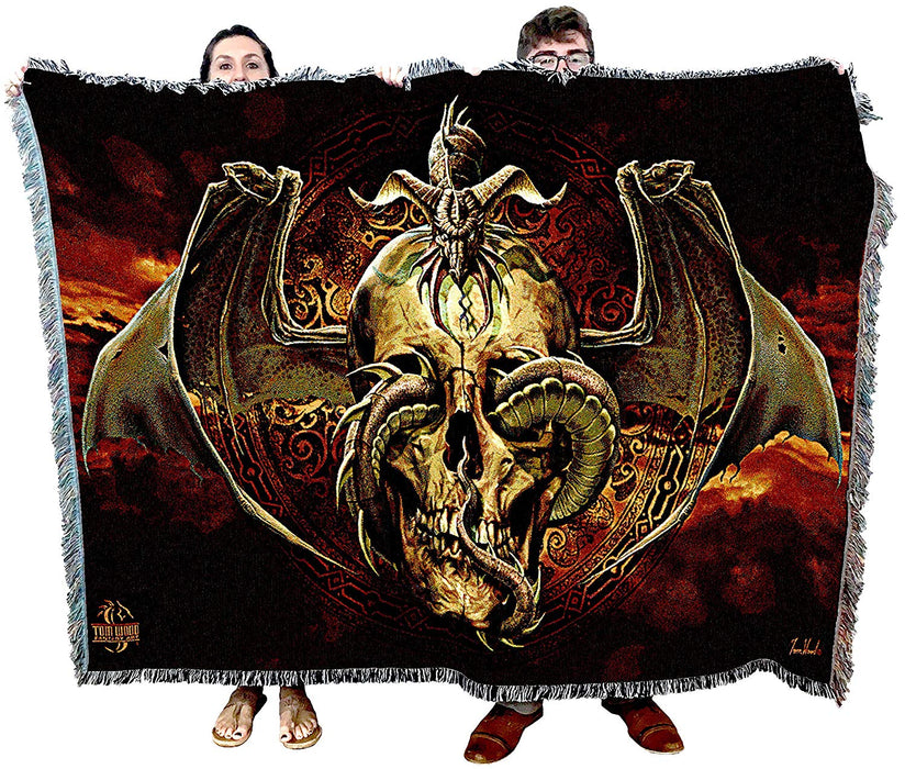 Dissent Skull Dragon Tapestry Blanket