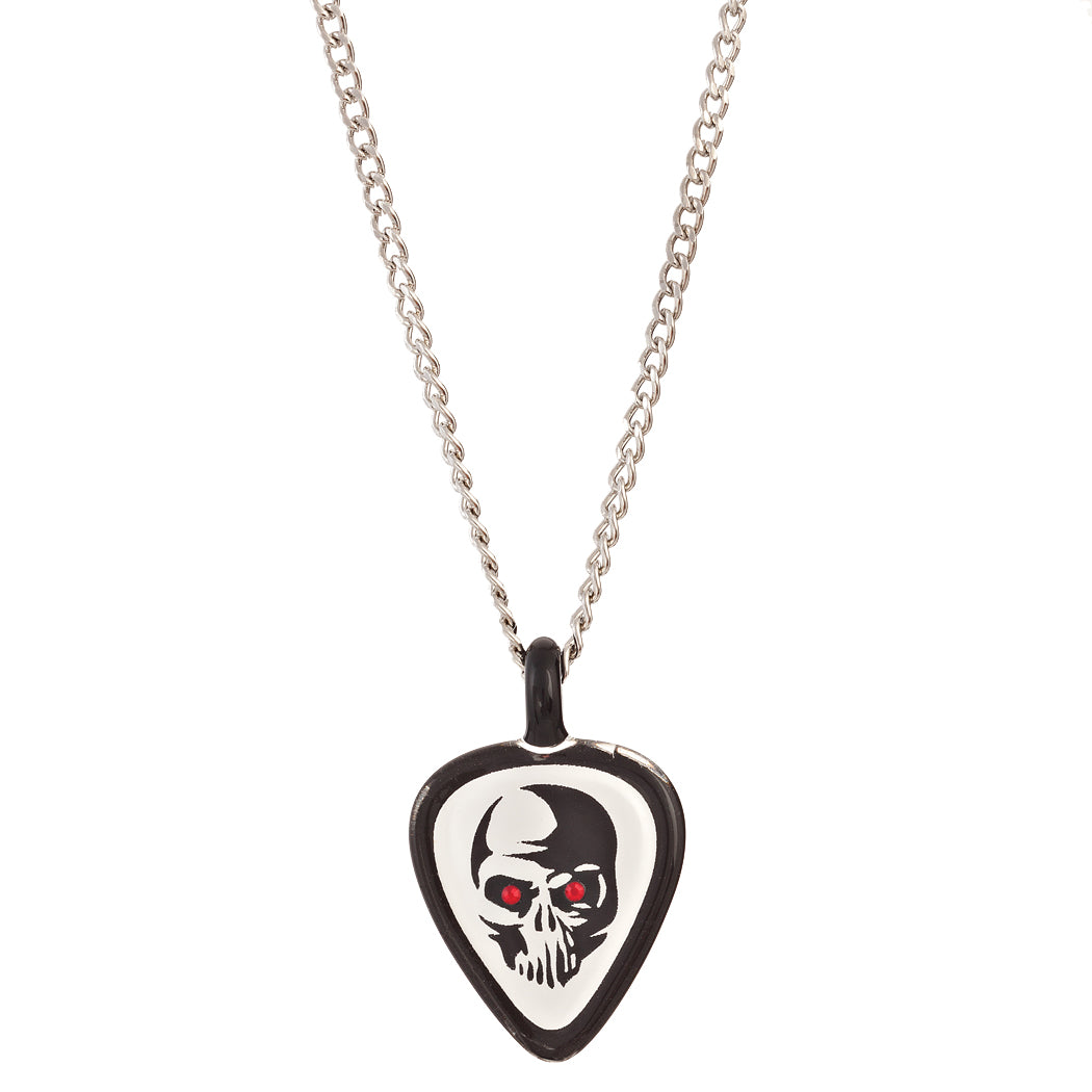 Skull Guitar Pick Glass Necklace: Jewelry | FairyGlen