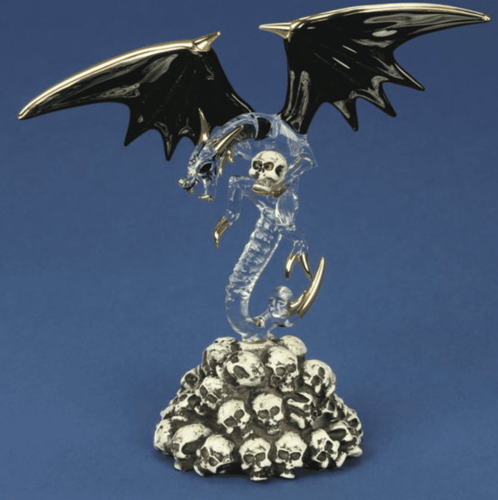 Small Glass Skull Dragon Figurine