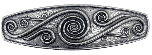Pewter hairclip with spiral swirl designs