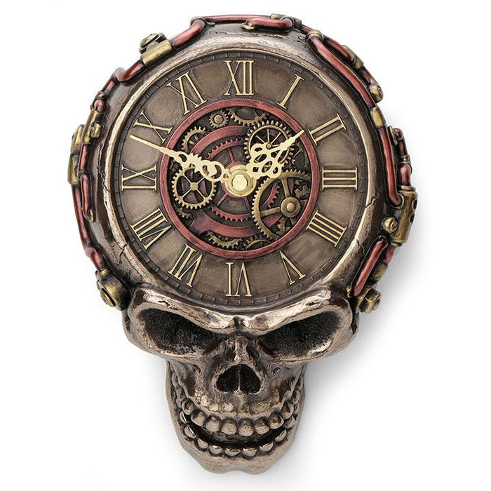 Steampunk Flat Skull Wall Clock
