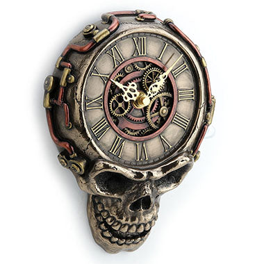 Steampunk Flat Skull Wall Clock