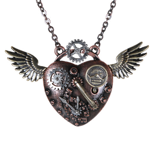 Steampunk Heartwing Necklace