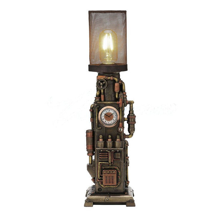 Steampunk Mesh Beacon Clock Lamp