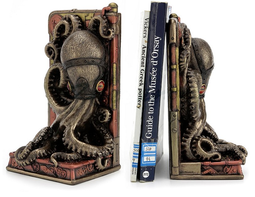 Steampunk Octopus Bookend