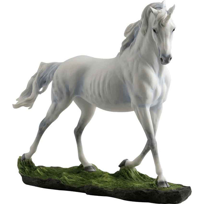 White trotting unicorn figurine