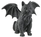 A stone colored cat gargoyle with dragon wings