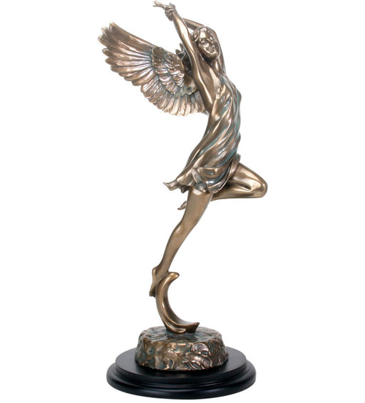 Angel reaching up to the sky sculpture in cold case bronze